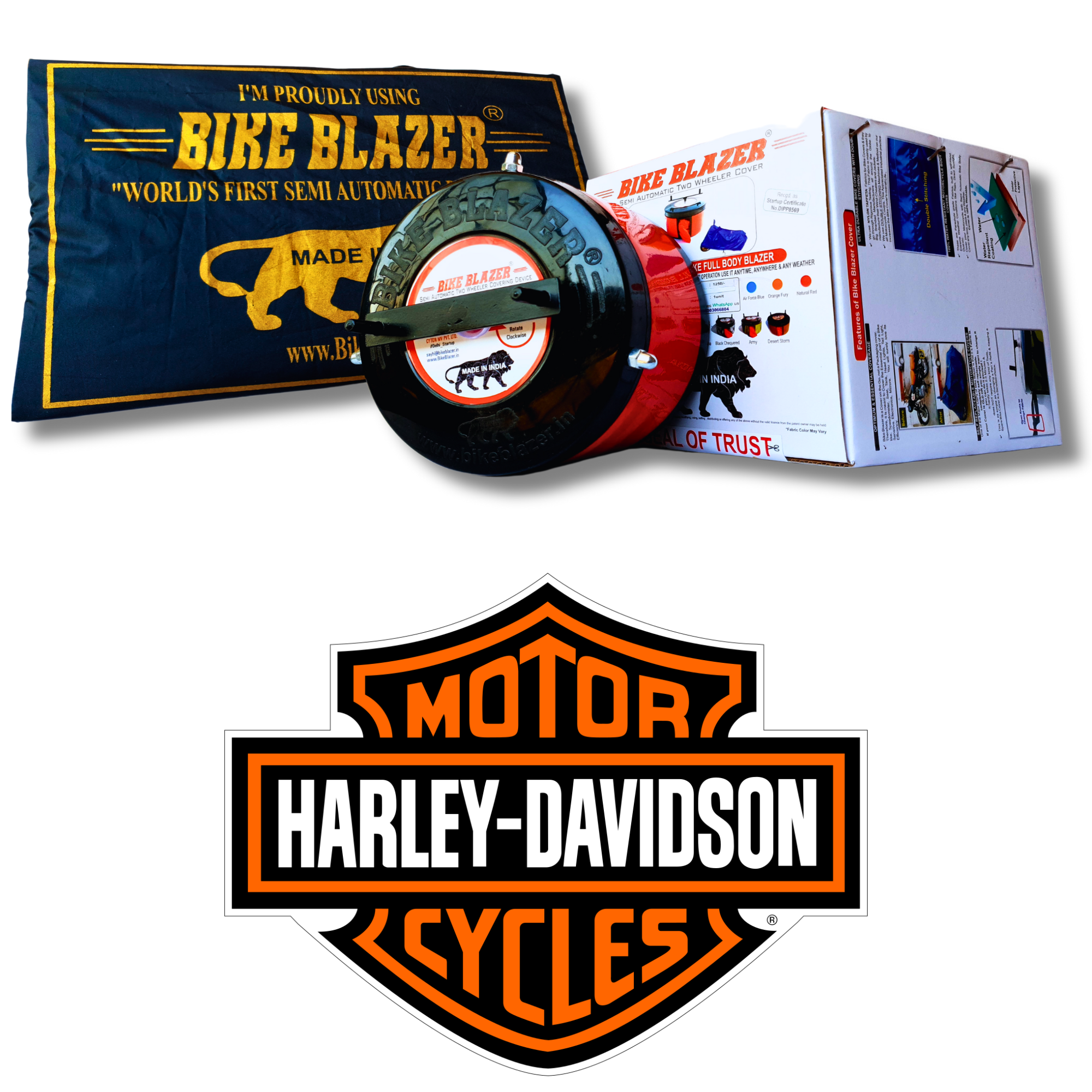 HARLEY DAVIDSON bikeblazer website brand image waterproof dustproof rain water resistant outdoor heavy duty full body motorcycle covers