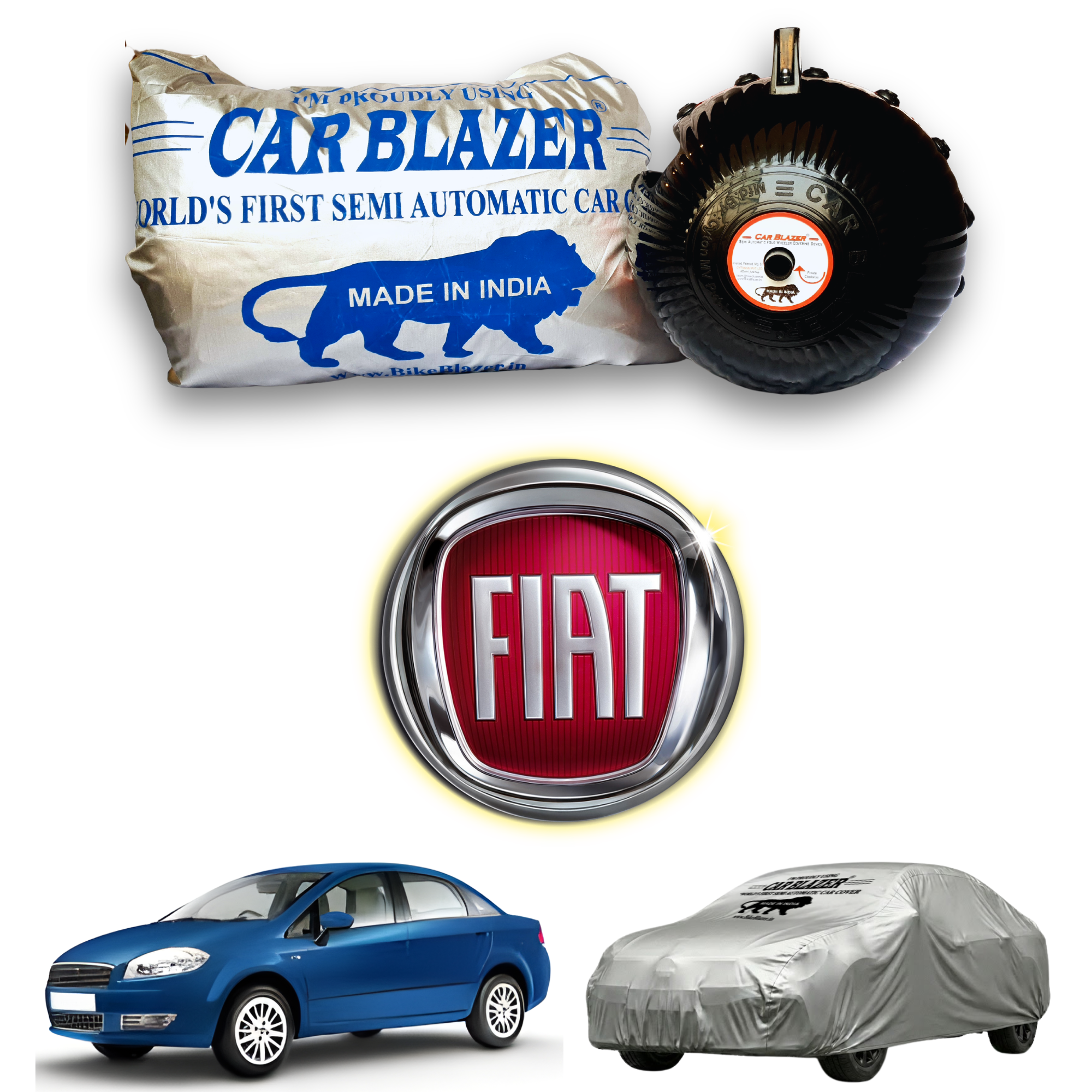 FIAT CARBLAZER Car Body Cover Sun proof Waterproof outdoor scratchproof Rain Dust proof weather resistant - Fiat Linea Classic - Silver
