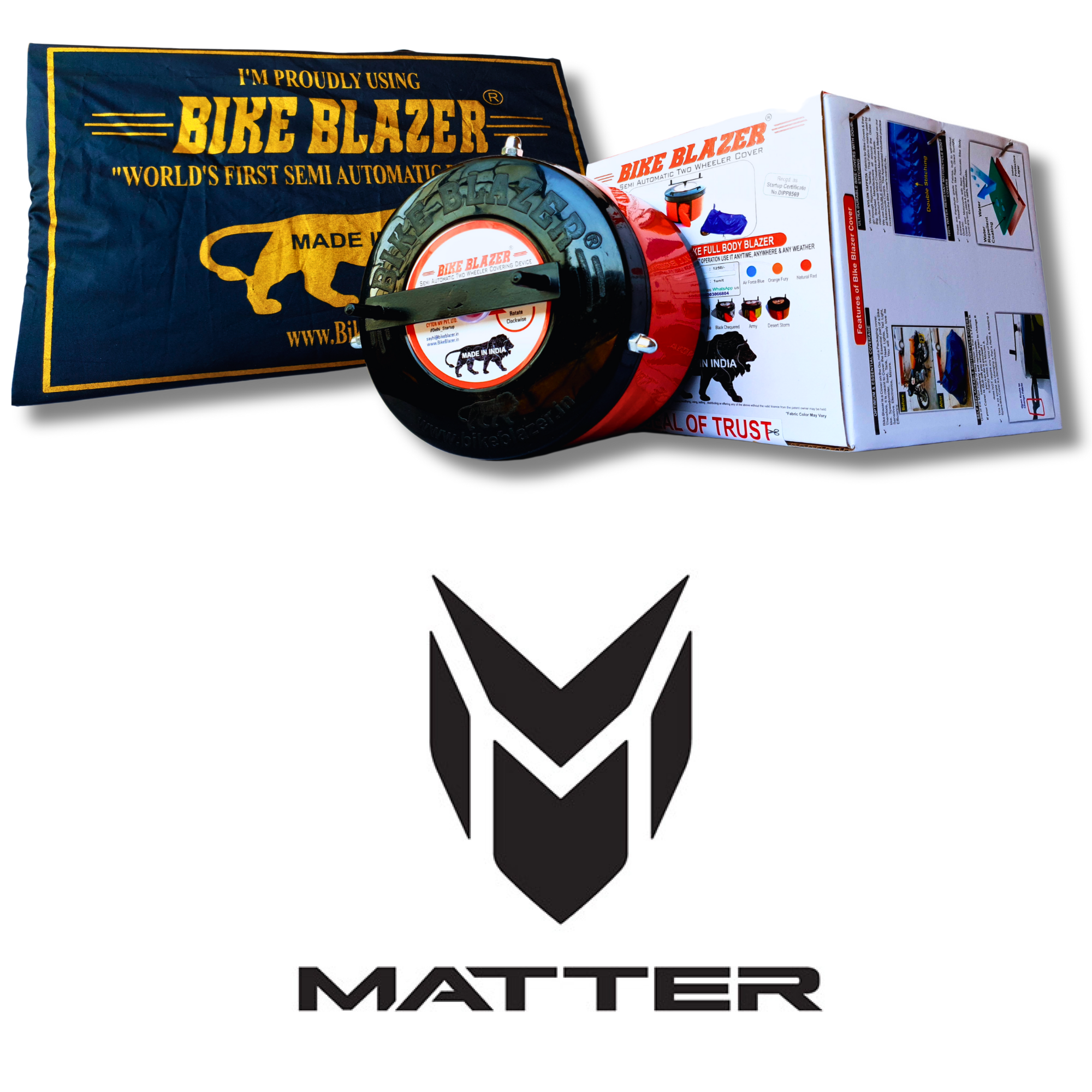 MATTER bikeblazer website brand image waterproof dustproof rain water resistant outdoor heavy duty full body motorcycle covers