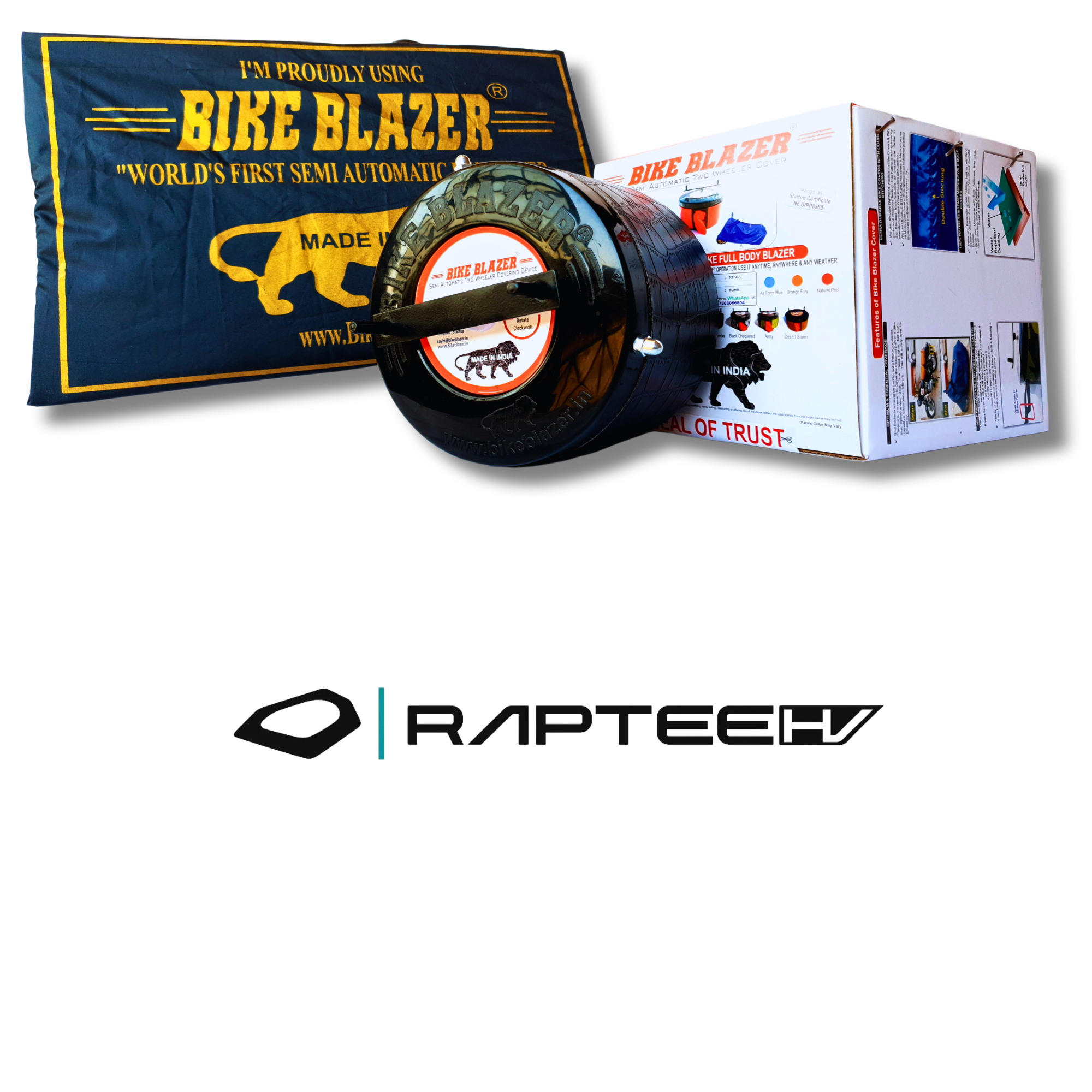 RAPTEE bikeblazer website brand image waterproof dustproof rain water resistant outdoor heavy duty full body motorcycle covers