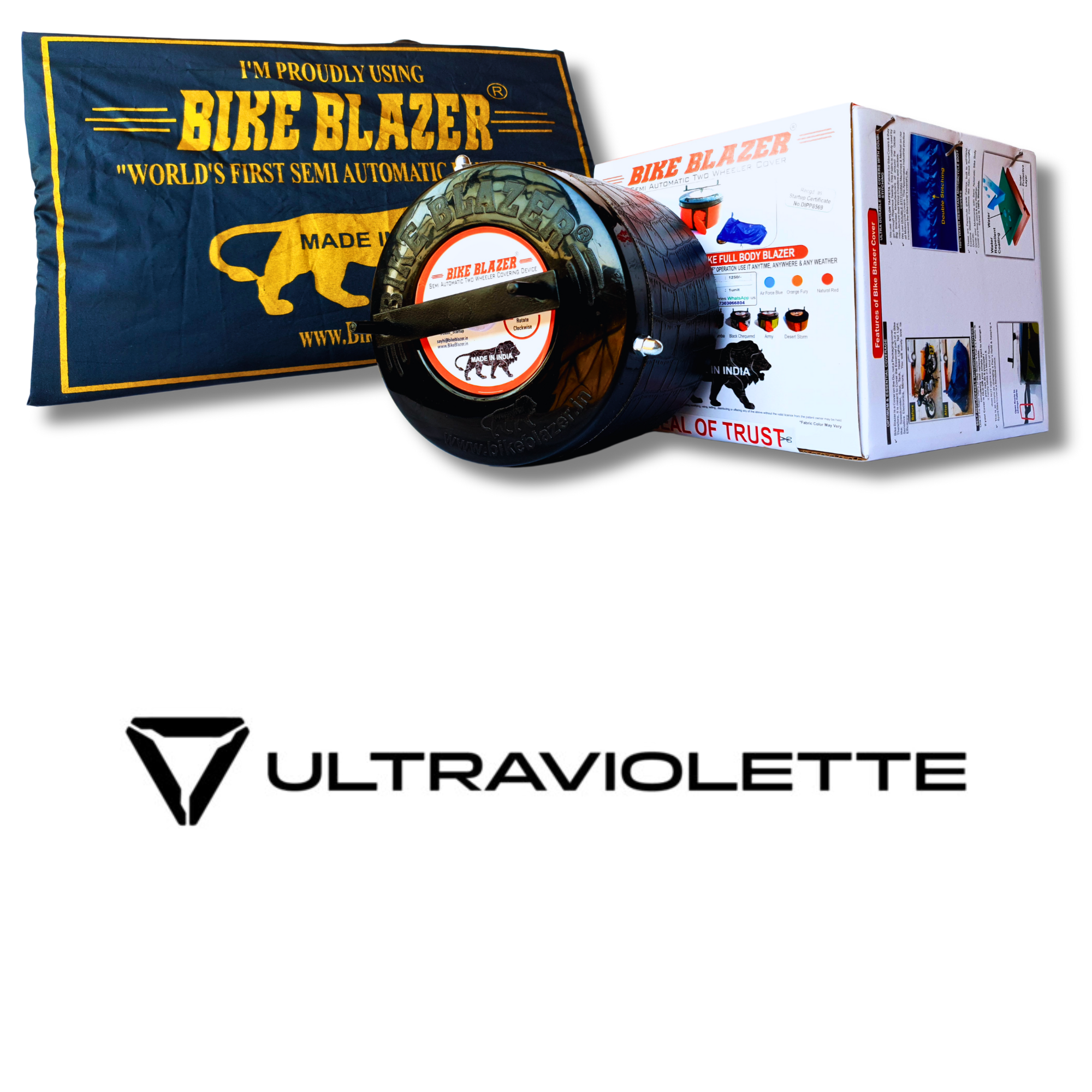 ULTRAVIOLETTE bikeblazer website brand image waterproof dustproof rain water resistant outdoor heavy duty full body motorcycle covers