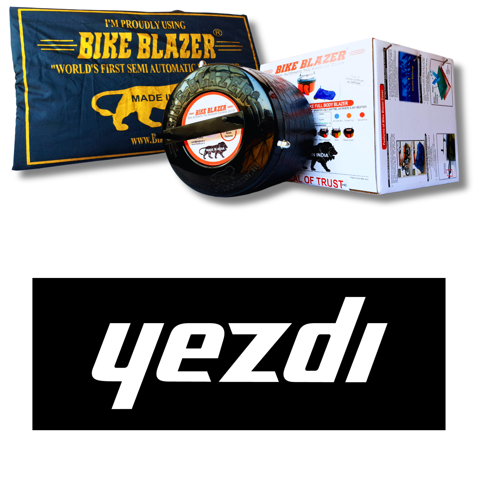 YEZDI bikeblazer website brand image waterproof dustproof rain water resistant outdoor heavy duty full body motorcycle cover