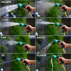 8-mode high-pressure garden hose nozzle adjustable water spray gun for car wash bike cleaning and gardening, heavy duty.