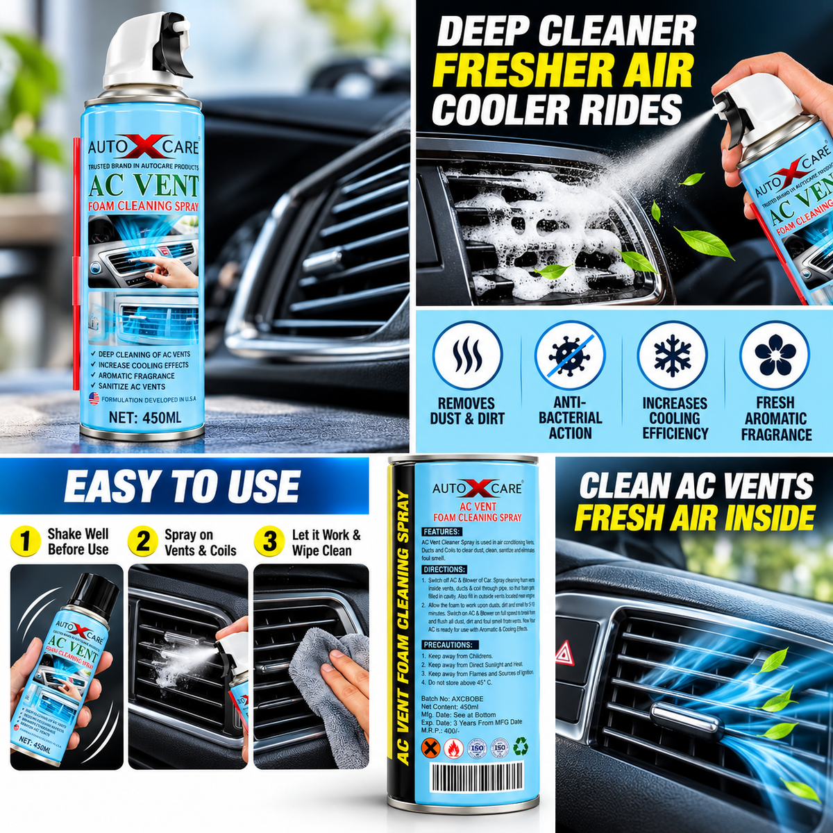 BIKEBLAZER: Auto X Care AC Vent Cleaner Spray