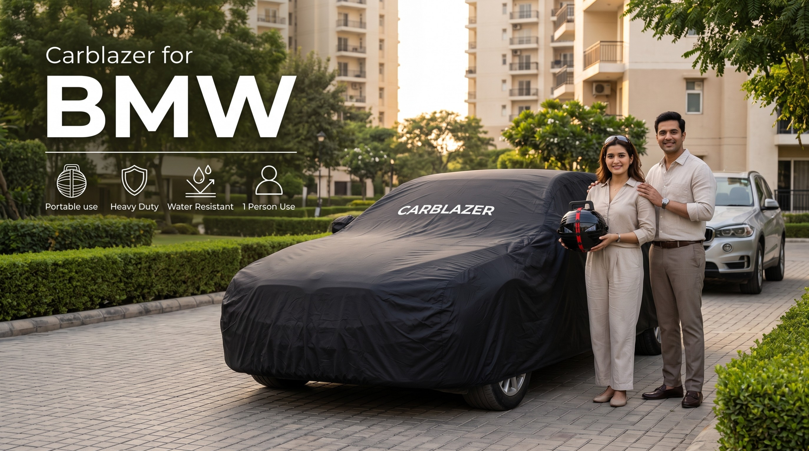 BMW - CARBLAZER Full Body Car Cover Sun proof Waterproof outdoor scratchproof Rain Dust proof 100 weather resistant Covers for PREMIUM CARS