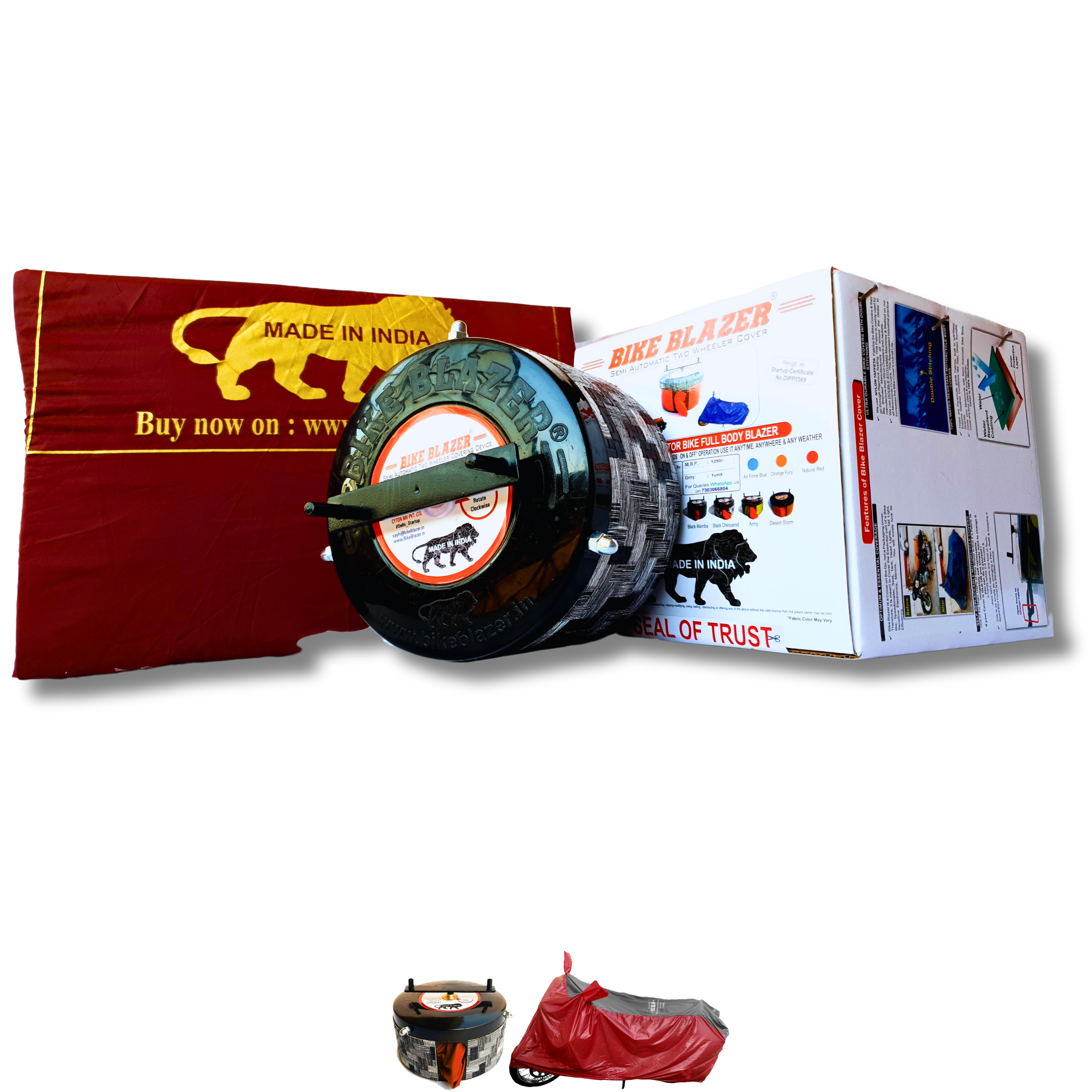 BikeBlazer waterproof portable motorcycle cover offering dust protection, UV safety and tear resistant fabric BCL