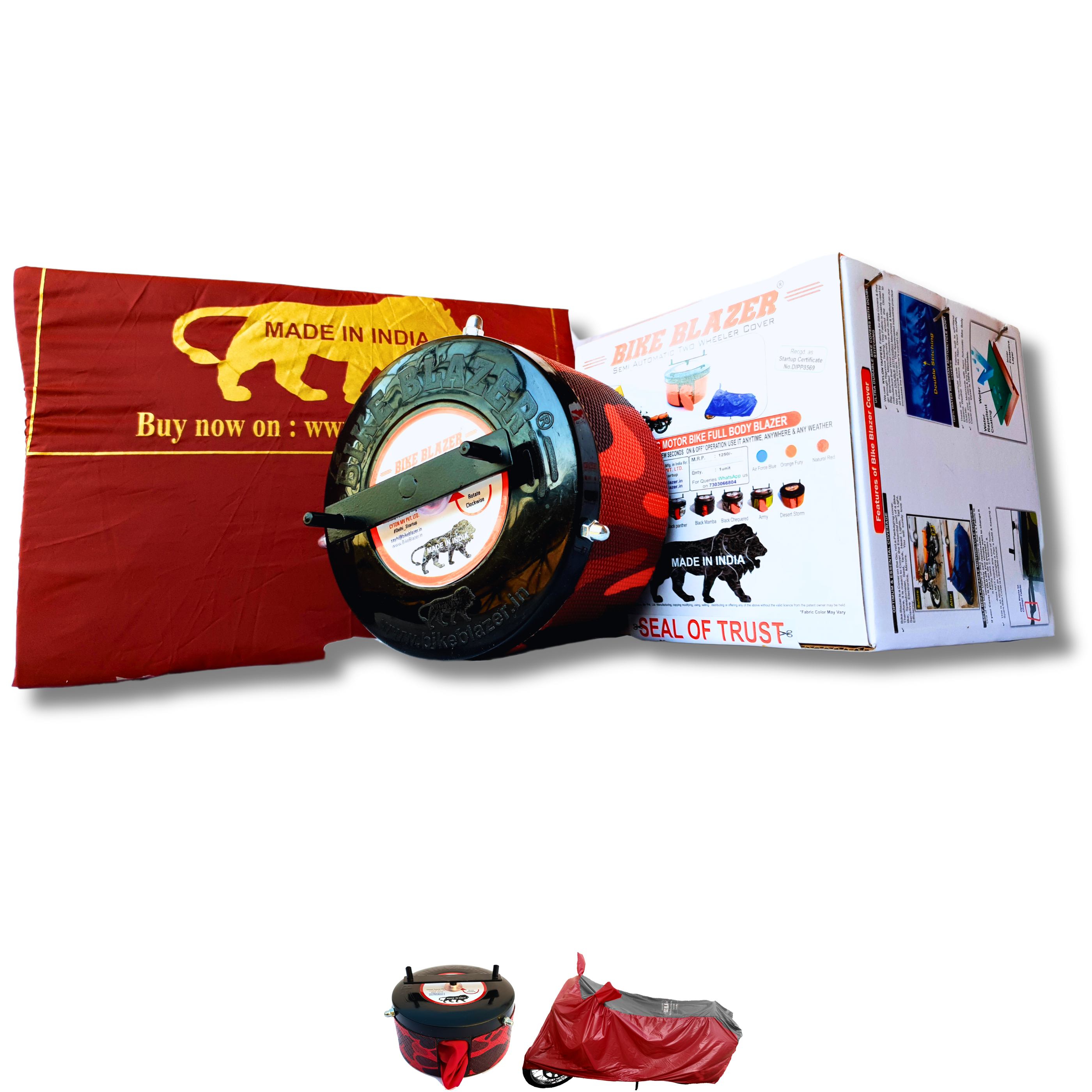 BikeBlazer waterproof portable motorcycle cover offering dust protection, UV safety and tear resistant fabric RPL