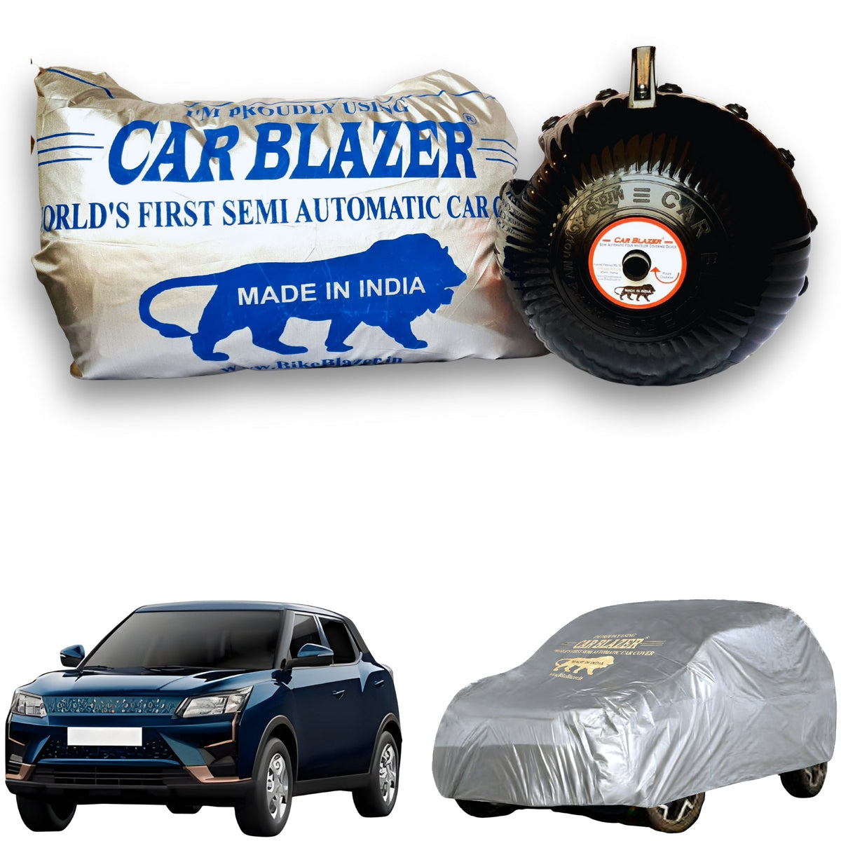 CARBLAZER Car Cover Device Waterproof UV Proof Easy to Use Car Protection - Mahindra XUV400 - Silver.jpg
