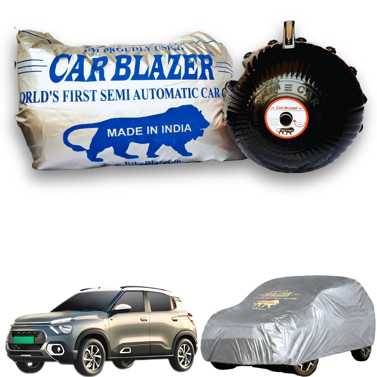 CARBLAZER Car Cover Device Waterproof UV Proof Easy to Use Car Protection - New Citroen Ec3 - Silver.jpg