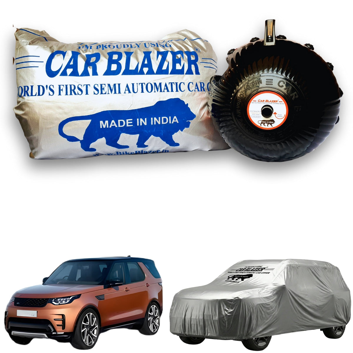 CarBlazer Car Cover Device Waterproof UV Proof Easy to Use Car Protection - Land Rover Discovery - SILVER.jpg