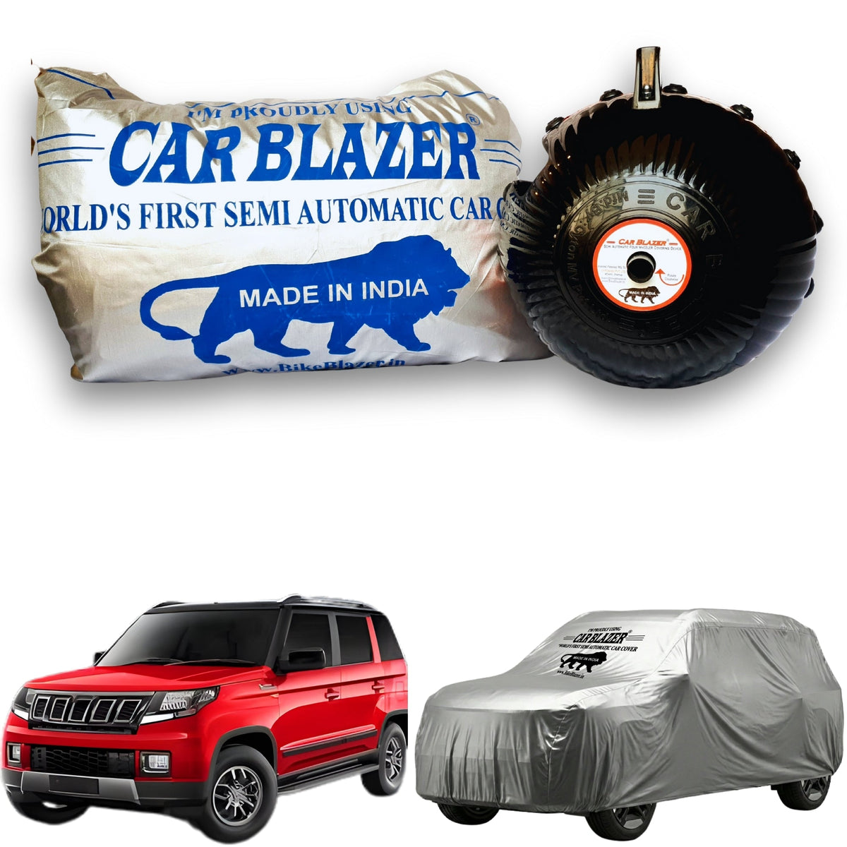CarBlazer Car Cover Device Waterproof UV Proof Easy to Use Car Protection - Mahindra Tuv 300 - SILVER.jpg