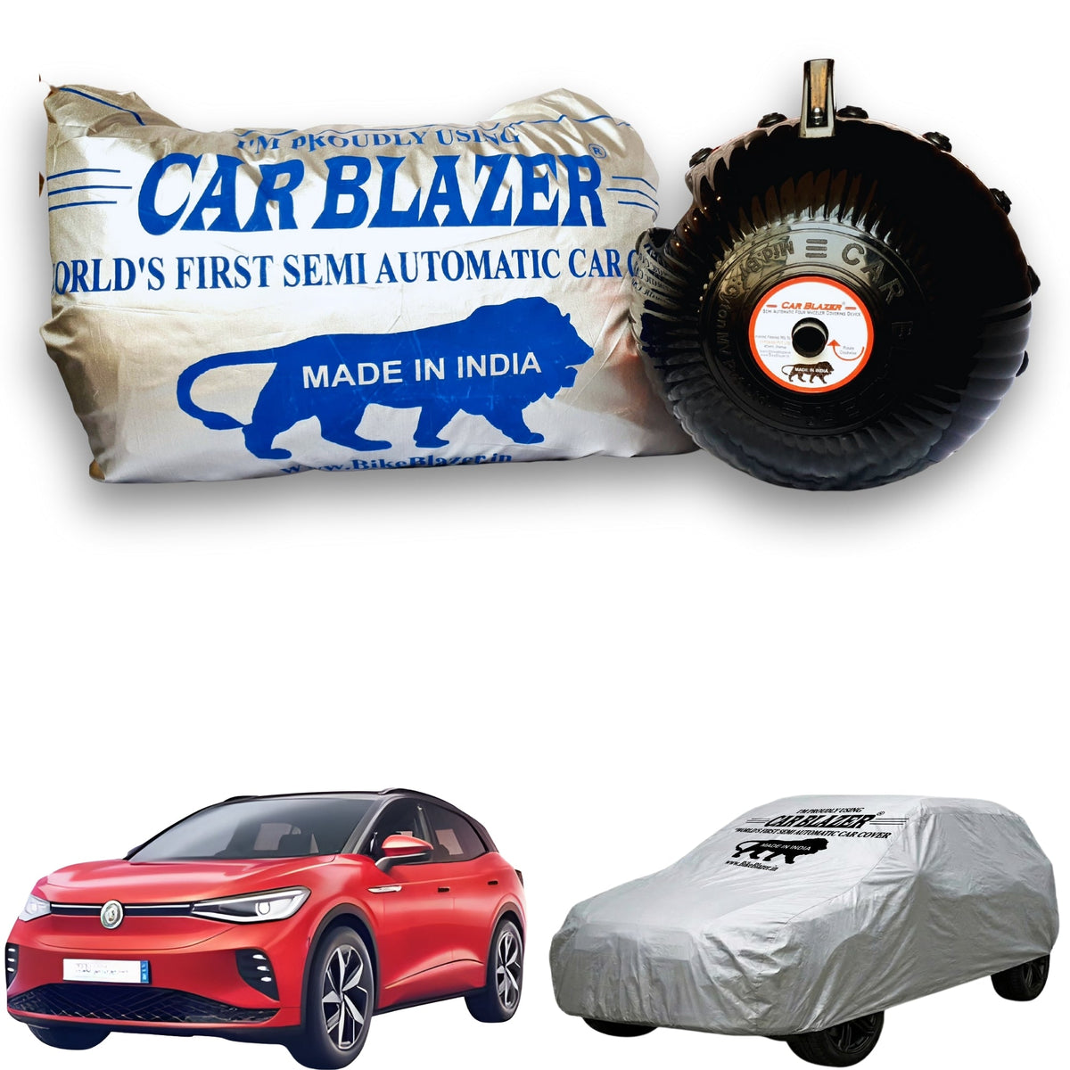 CarBlazer Car Cover Device Waterproof UV Proof Easy to Use Car Protection - Volkswagen Id.4 - Silver.jpg