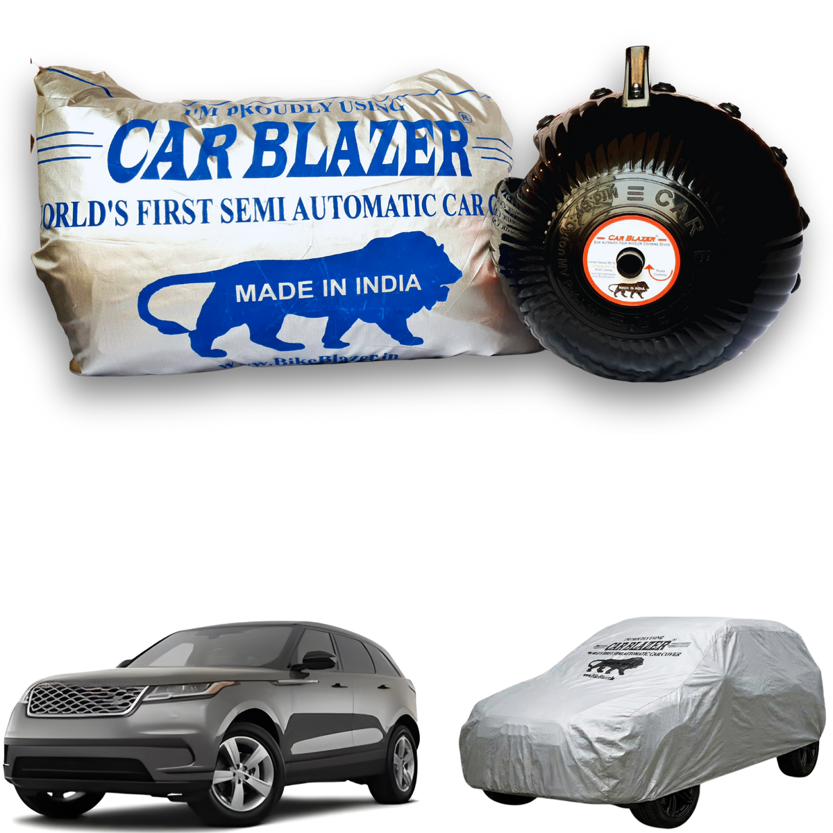 Car Blazer Car Cover Device Waterproof UV Proof Easy to Use Car Protection - Land Rover Range Rover Velar - Silver.png