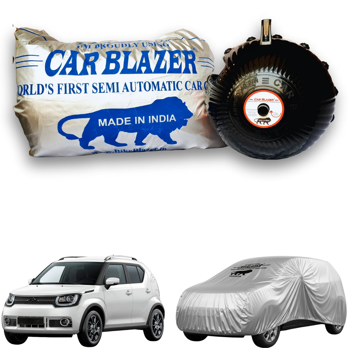 Car body covers waterproof sun heat proof for Maruti Suzuki Ignis - Silver.jpg