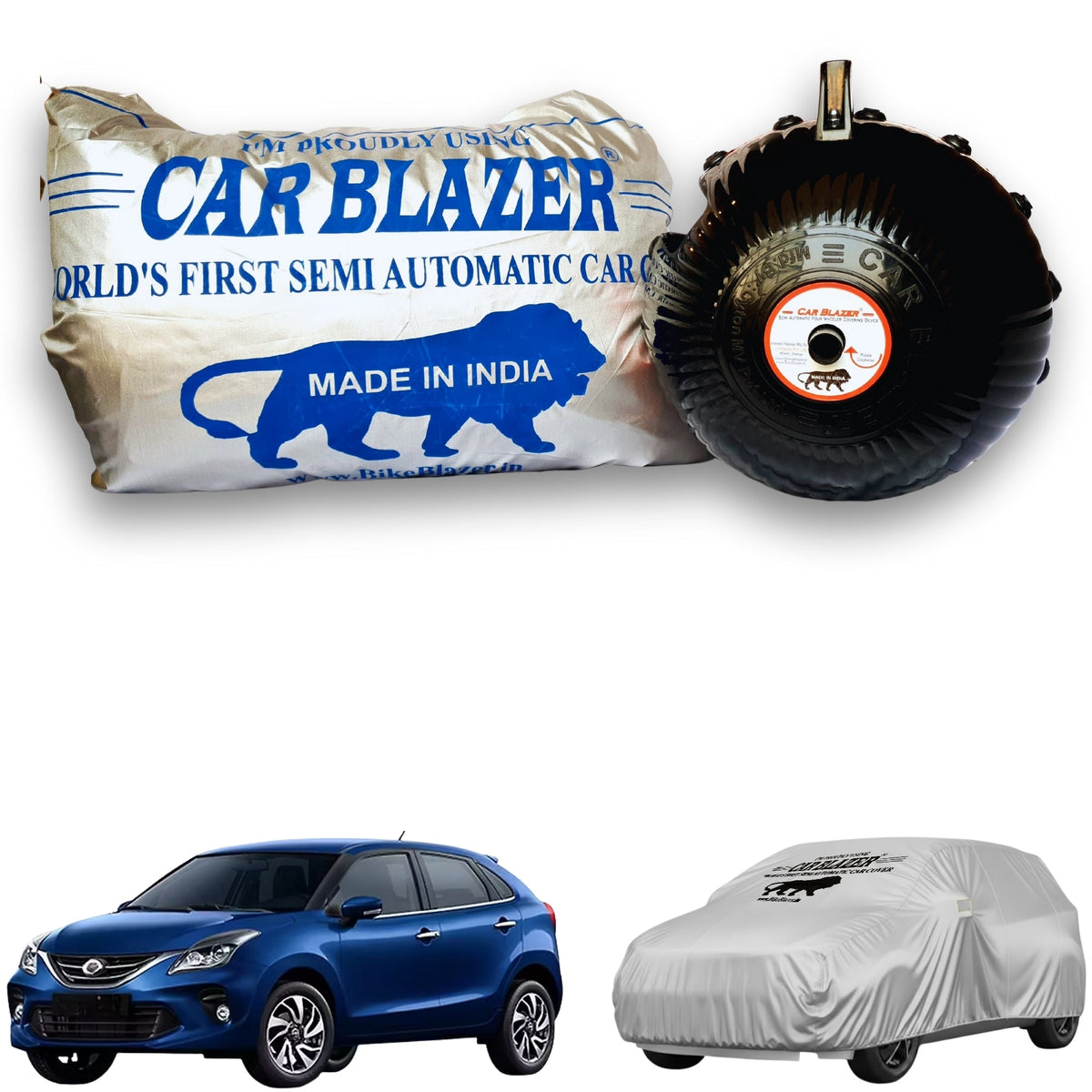 Car covers custom fit waterproof heat proof dust proof scratchproof for Toyota Glanza - Silver.jpg