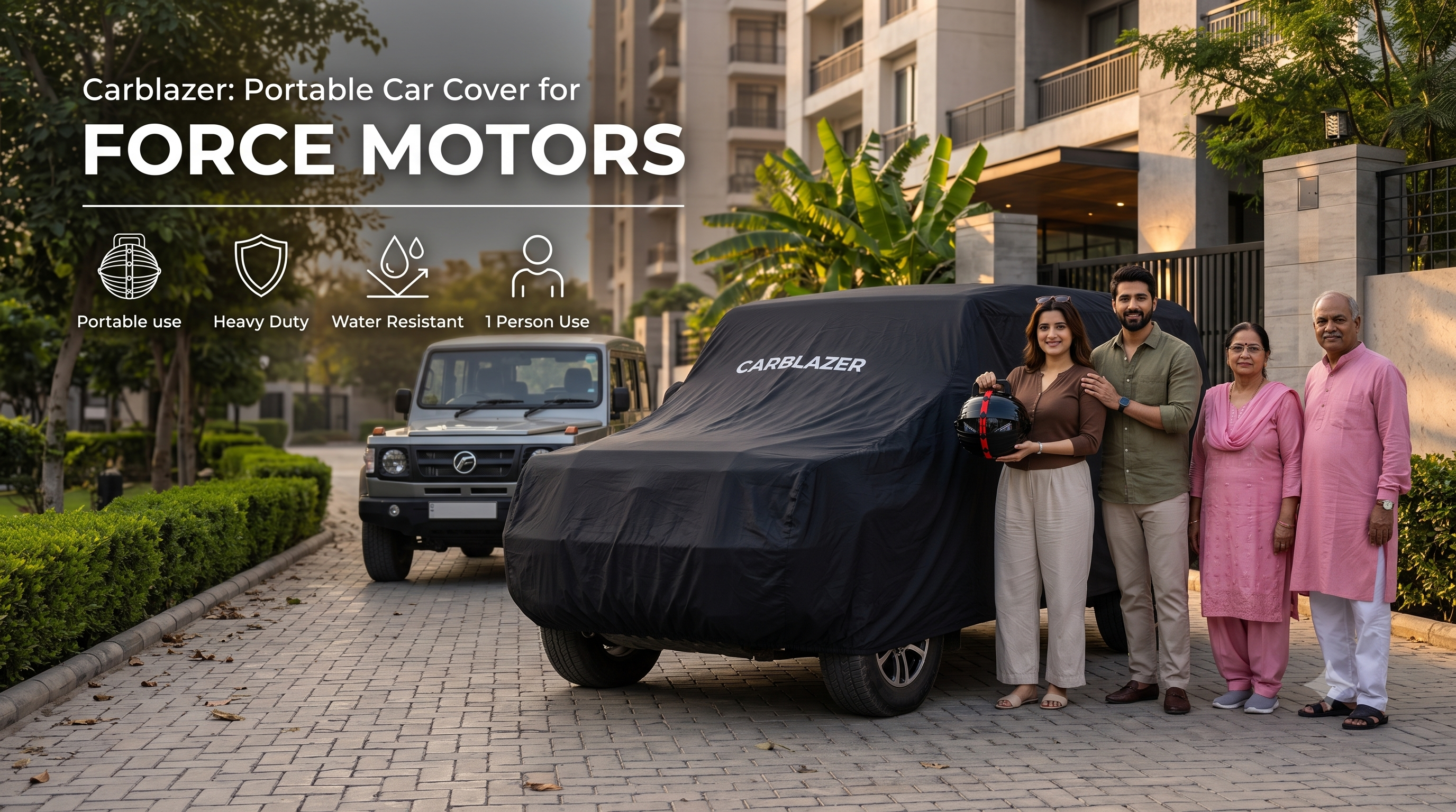 FORCE car cover banner for website - waterproof heavy tear dust proof outdoor sun heat reflective car body covers for FORCE