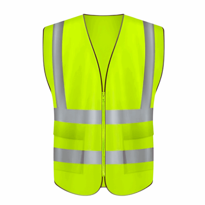High visibility reflective safety vest with zipper for day and night use bikeblazer & carblazer