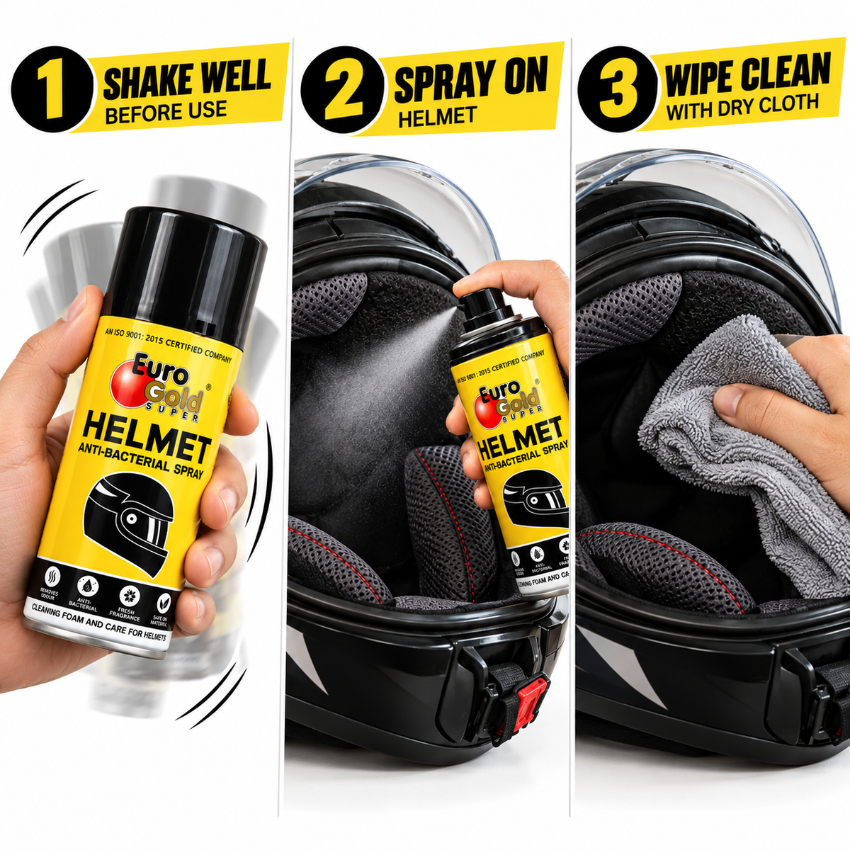 BIKEBLAZER: Euro Gold Super Helmet Anti-Bacterial Spray
