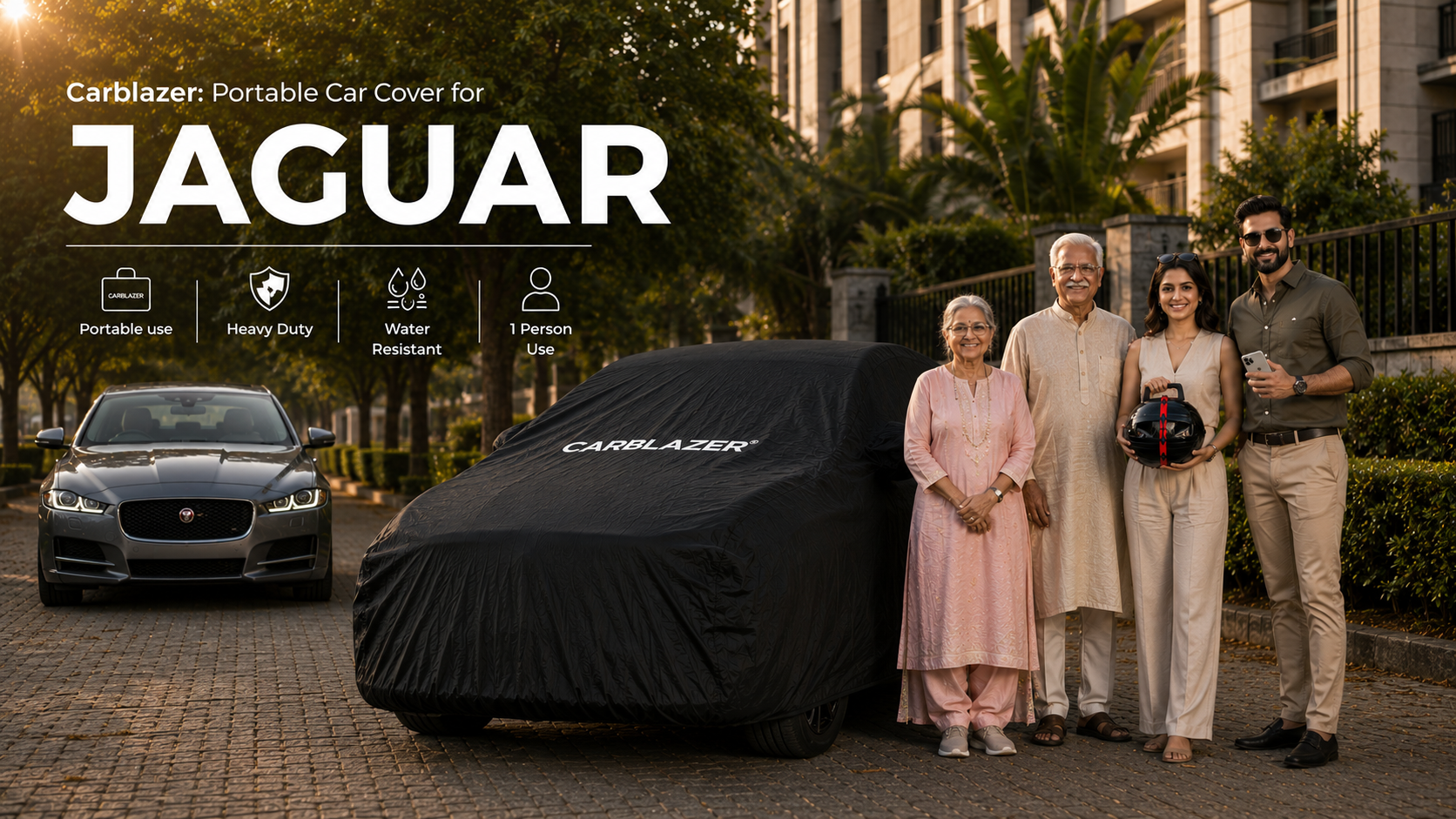 JAGUAR car cover banner for website - waterproof heavy tear dust proof outdoor sun heat reflective car body covers for JAGUAR