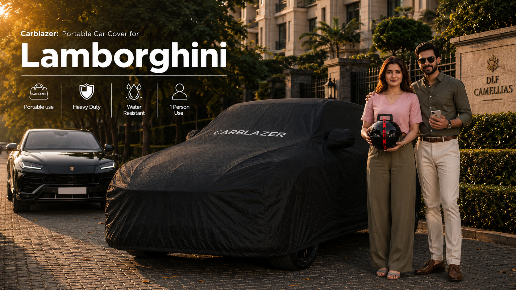 LAMBORGHINI car cover banner for website - waterproof heavy tear dust proof outdoor sun heat reflective car body covers for LAMBORGHINI