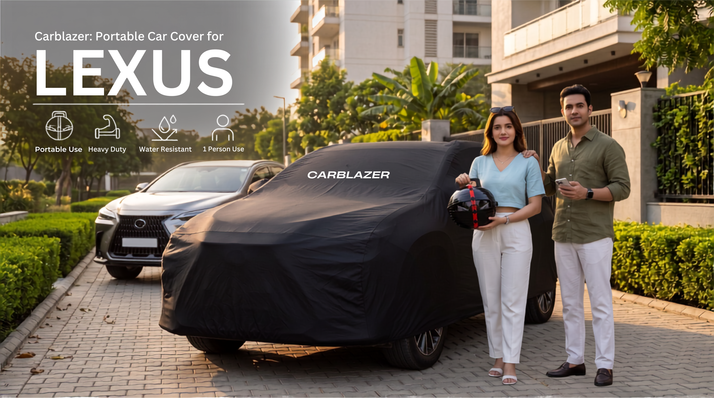 LEXUS - CARBLAZER Full Body Car Cover Sun proof Waterproof outdoor scratchproof Rain Dust proof 100 weather resistant Covers for PREMIUM CARS