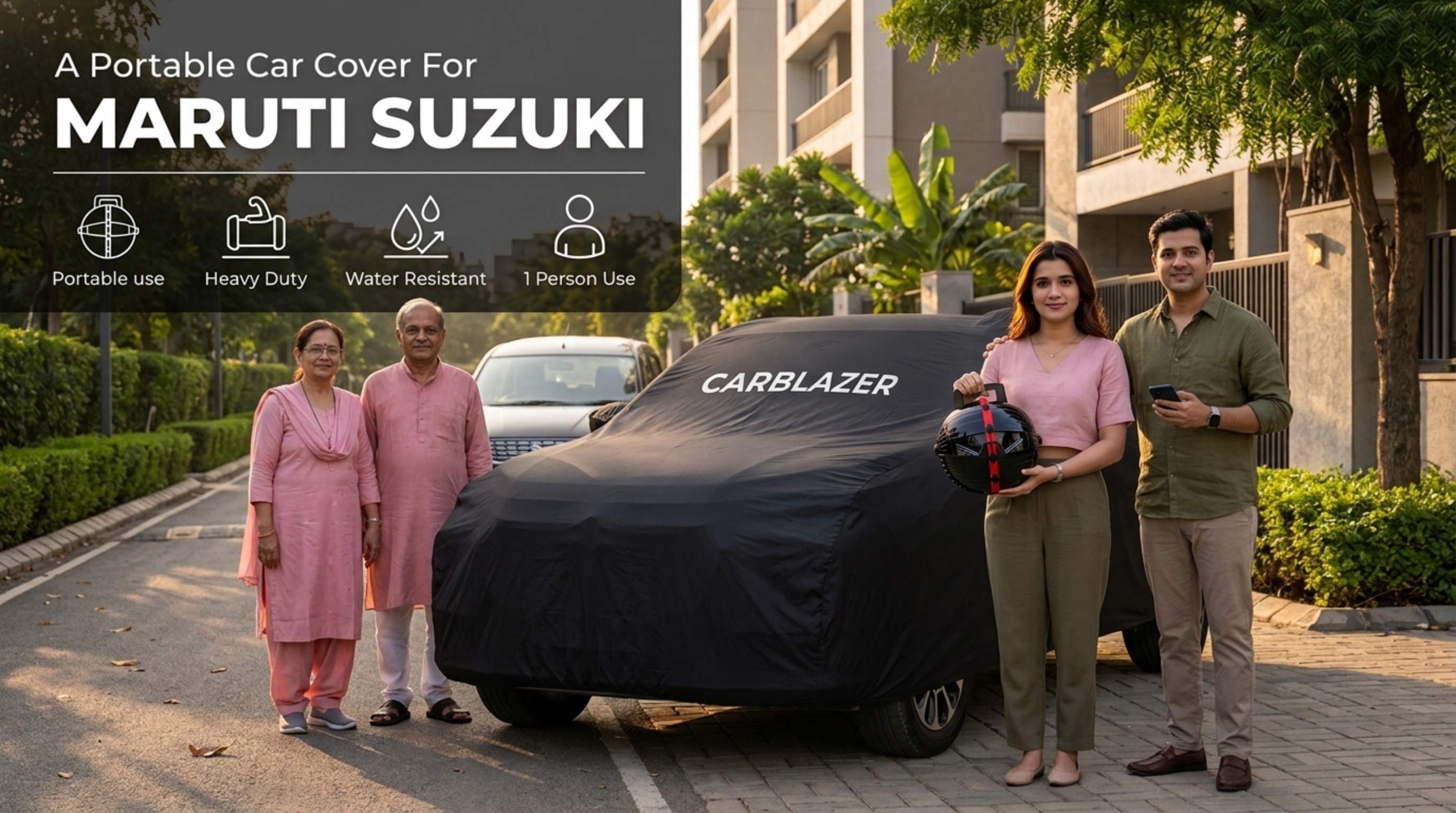 MARUTI SUZUKI - CARBLAZER Full Body Car Cover Sun proof Waterproof outdoor scratchproof Rain Dust proof 100 weather resistant Covers