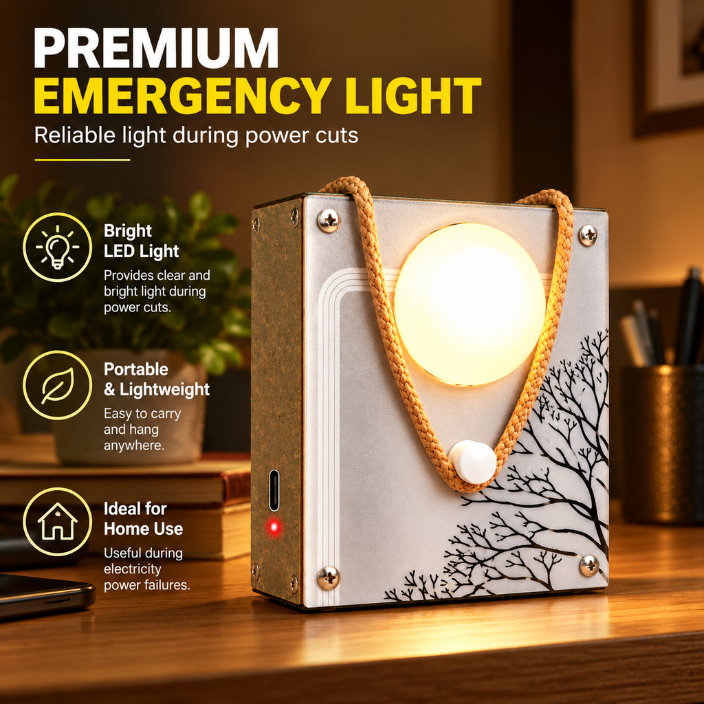 Portable Emergency LED Light with Rope Handle for Home & Car