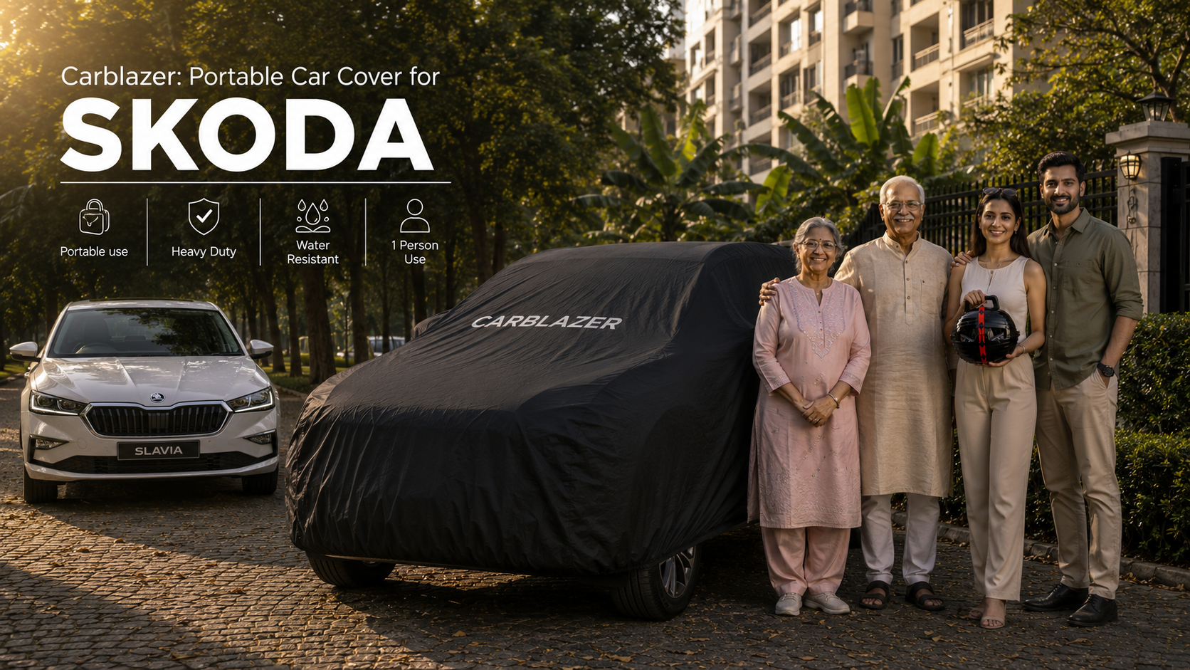 SKODA car cover banner for website - waterproof heavy tear resistant dust proof outdoor sun heat reflective car body covers for SKODA