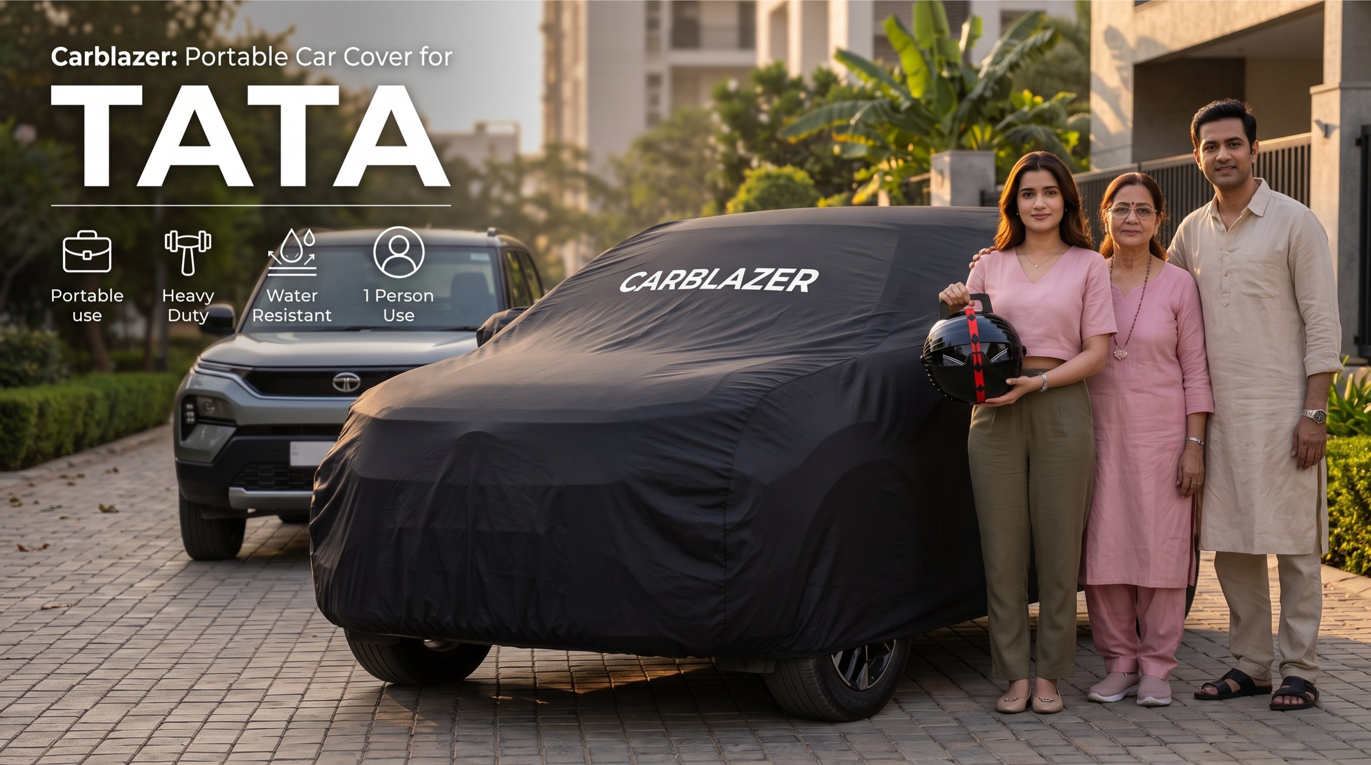 TATA - CARBLAZER Full Body Car Cover Sun proof Waterproof outdoor scratchproof Rain Dust proof 100 weather resistant Covers for TATA cars