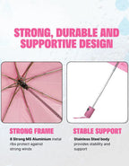 UV Protection Mini Folding Umbrella Portable 3-Fold Windproof Sun Rain Safety for Men Women