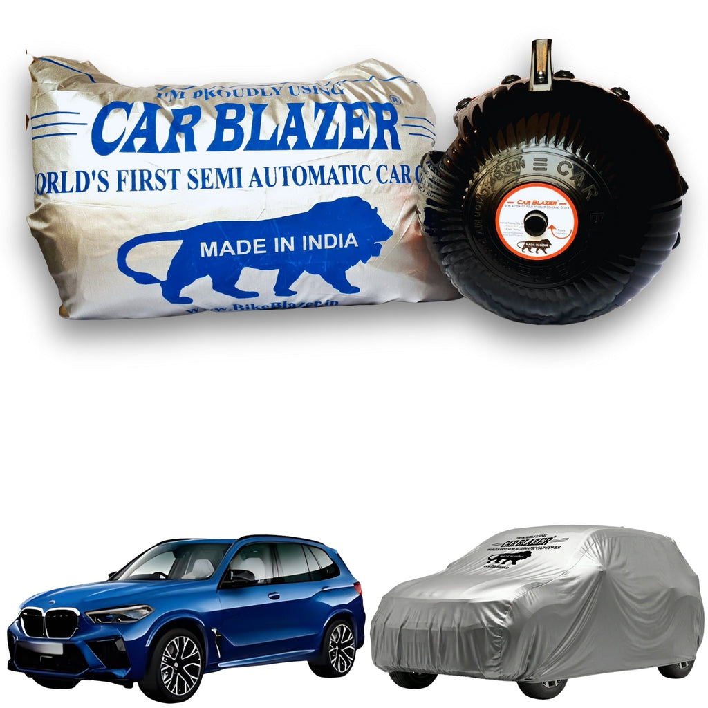 CarBlazer portable full body car cover providing dependable protection for luxury SUV rays of Suns during premium outdoor parking, private residences and everyday use Soft Scratproof, water, Dust & Wind resistant car coverfor BMW X5 all car models.