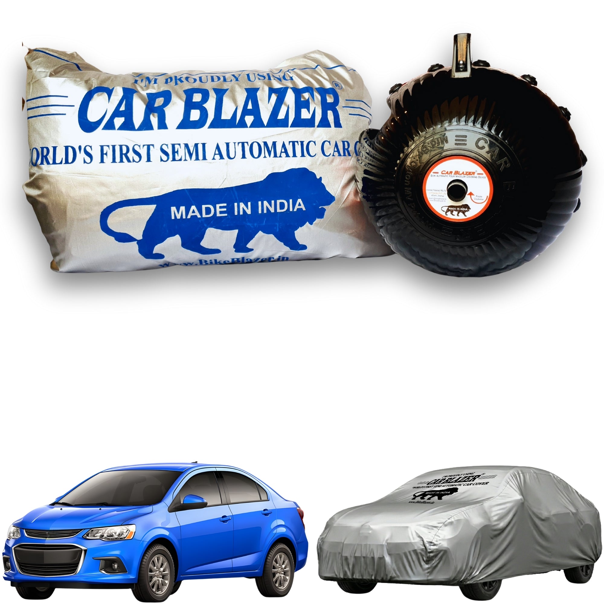 CarBlazer portable full body car cover providing dependable protection for modern sedans during everyday commuting and outdoor parking Soft Scratproof, water, Dust & Wind resistant car coverfor Chevrolet Aveo all car models.