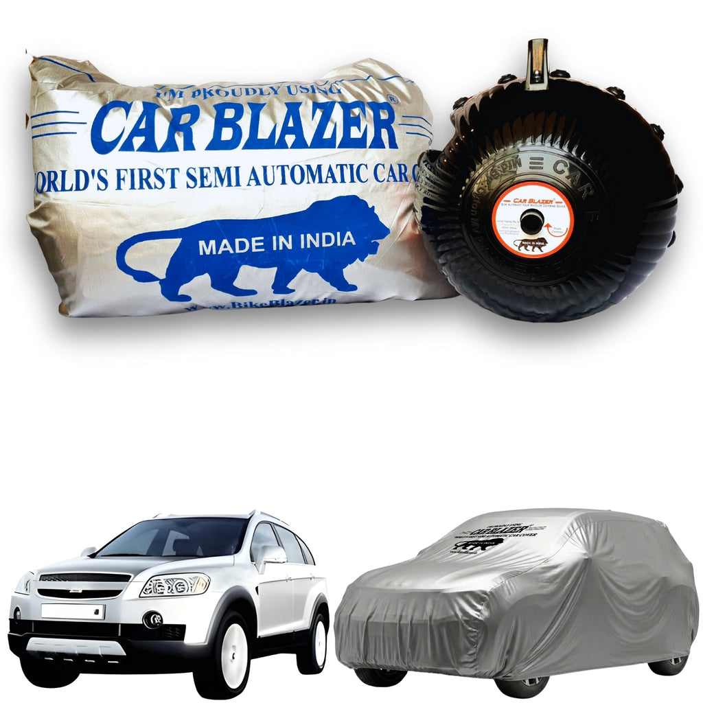 CarBlazer portable full body car cover providing dependable protection for luxury SUV rays of Suns during premium outdoor parking, private residences and everyday use Soft Scratproof, water, Dust & Wind resistant car coverfor Chevrolet Captiva 2.0 Xtreme all car models.