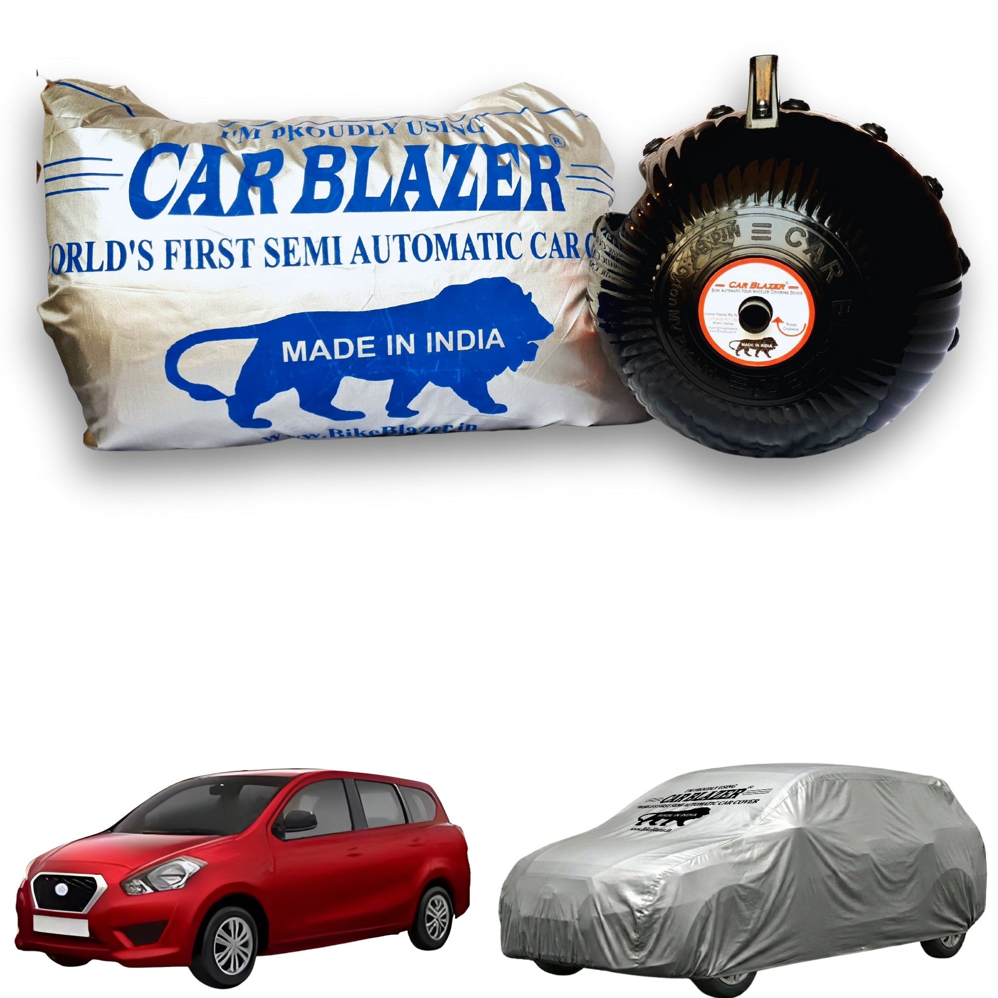 CarBlazer portable waterproof full body car cover protecting family MPVs during school runs, daily commuting and changing weather conditions  Soft Scratproof, water, Dust & Wind resistant car coverfor Datsun GO Plus all car models.