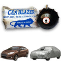 CarBlazer semi automatic portable full body car cover delivering waterproof, dust proof and UV rays of Sun safe protection for modern sedans parked outdoors coverfor Ford Fiesta all car models.
