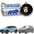 CarBlazer semi automatic portable full body waterproof car cover designed for mid-size SUV rays of Suns with dust proof, UV rays of Sun safe and tear resistant outdoor protection water, Dust & Wind resistant car coverfor Hyundai Creta Ev all car models.