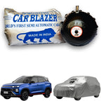 CarBlazer semi automatic portable full body waterproof car cover designed for mid-size SUV rays of Suns with dust proof, UV rays of Sun safe and tear resistant outdoor protection water, Dust & Wind resistant car coverfor Hyundai Creta N Line all car models.