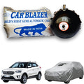 CarBlazer semi automatic portable full body waterproof car cover designed for mid-size SUV rays of Suns with dust proof, UV rays of Sun safe and tear resistant outdoor protection water, Dust & Wind resistant car coverfor Hyundai Creta all car models.