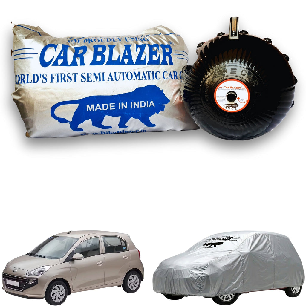 CarBlazer portable full body car cover providing reliable protection for compact hatchbacks during daily outdoor and roadside parking 100% waterproof & Dustproof fabricfor Hyundai Santro all car models.