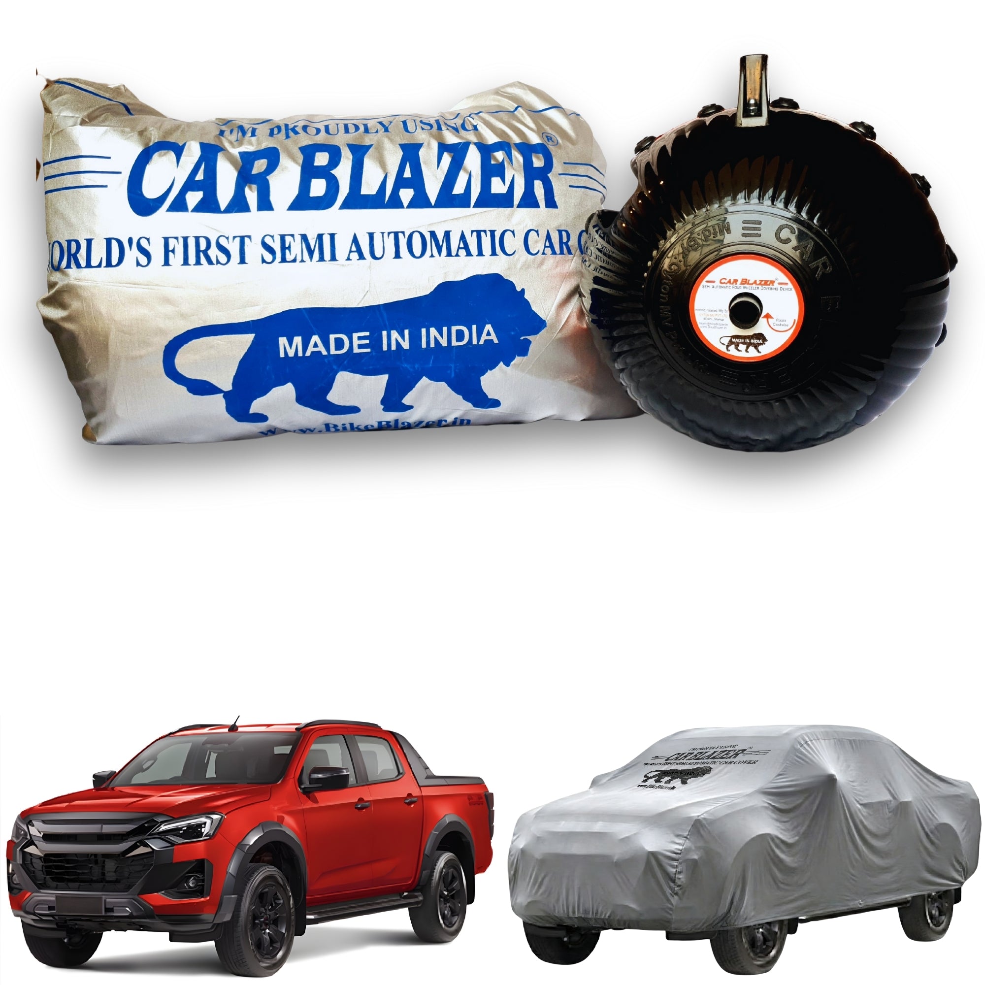 CarBlazer full body portable waterproof car cover designed for full-size SUVs requiring reliable outdoor storage and long lasting vehicle care  Soft Scratproof, water, Dust & Wind resistant car coverfor Isuzu D Max all car models.