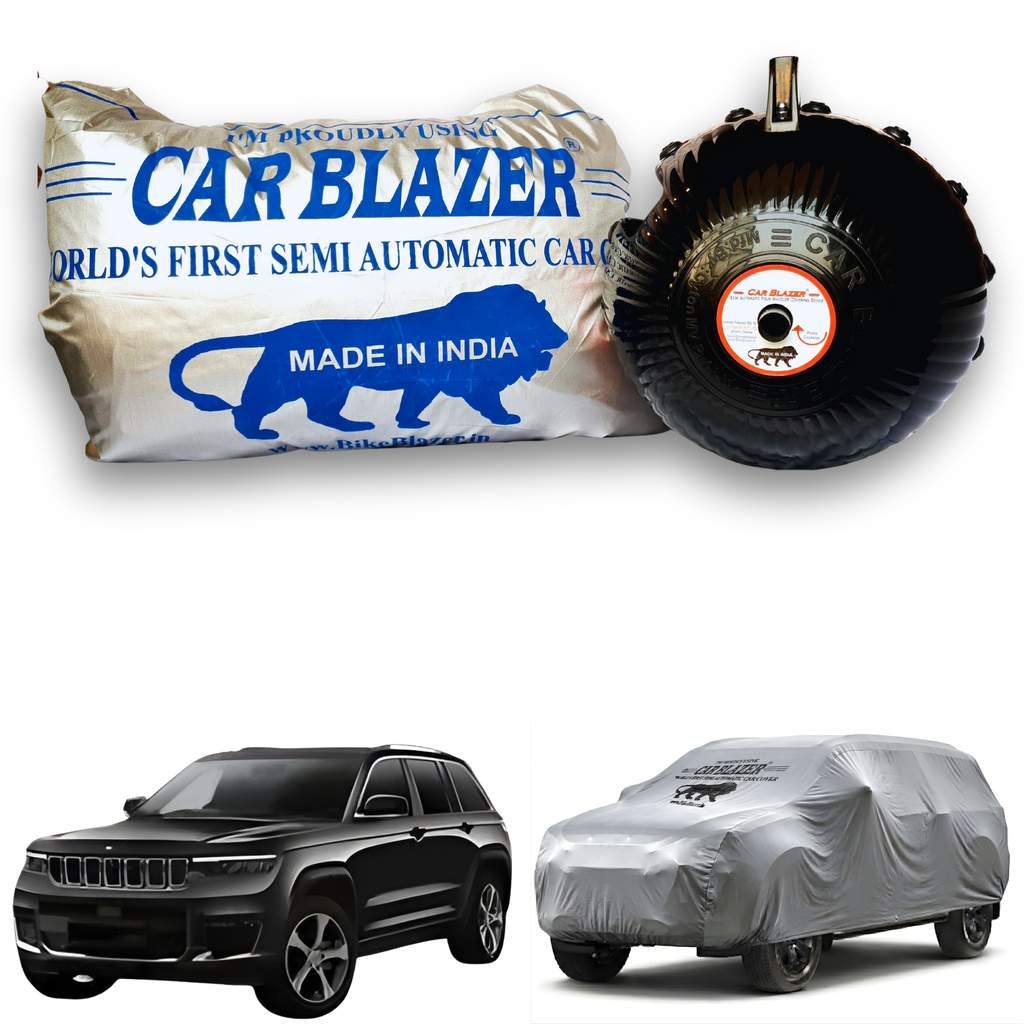 CarBlazer portable waterproof full body car cover protecting luxury SUV rays of Suns during executive travel, long distance journeys and changing weather conditions Soft Scratproof, water, Dust & Wind resistant car coverfor Jeep Grand Cherokee all car models.