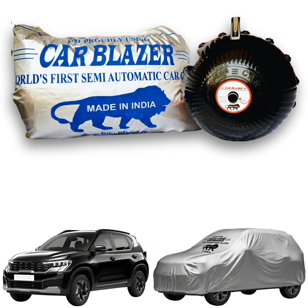 CarBlazer full body portable waterproof car cover designed for compact SUV rays of Suns requiring reliable outdoor storage and everyday vehicle care water, Dust & Wind resistant car coverfor  all car models.for Kia Sonet X Line all car models.