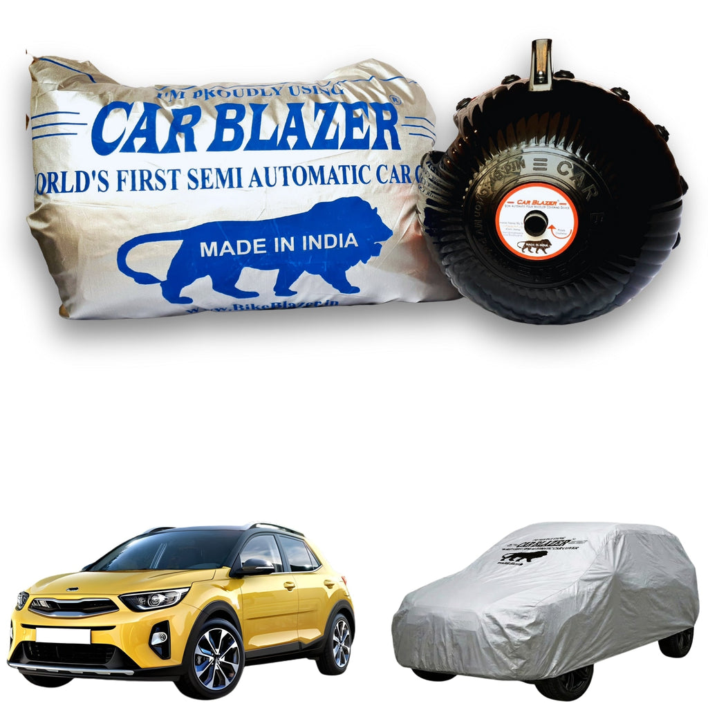 CarBlazer portable semi automatic car cover system delivering quick full body protection for compact SUV rays of Suns with waterproof and tear resistant fabric water, Dust & Wind resistant car coverfor  all car models.for Kia Stonic all car models.