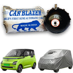 CarBlazer semi automatic waterproof car cover engineered for compact city cars with full body coverage against dust, rain water & Sun Heat protection with reflective coating for MG Comet EV all car models.