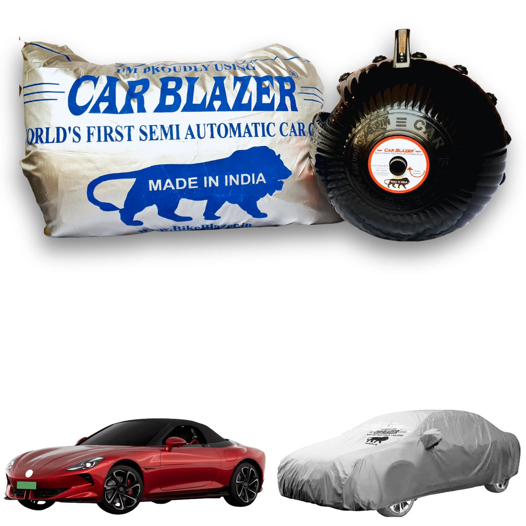 CarBlazer semi automatic waterproof car cover engineered for sports and performance cars with complete protection against rain, dust and harmful UV exposure Soft Scratproof, water, Dust & Wind resistant car coverfor MG Cyberster all car models.
