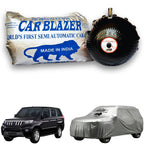 CarBlazer semi automatic portable full body waterproof car cover designed for compact SUV rays of Suns with dust proof, UV rays of Sun safe and tear resistant outdoor protection water, Dust & Wind resistant car coverfor  all car models.for Mahindra Bolero Neo Plus all car models.
