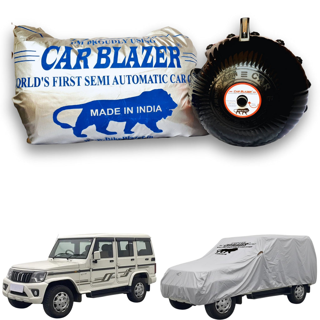 CarBlazer waterproof portable car cover providing complete all weather protection for full-size SUVs with durable tear resistant construction  Soft Scratproof, water, Dust & Wind resistant car coverfor Mahindra Bolero all car models.