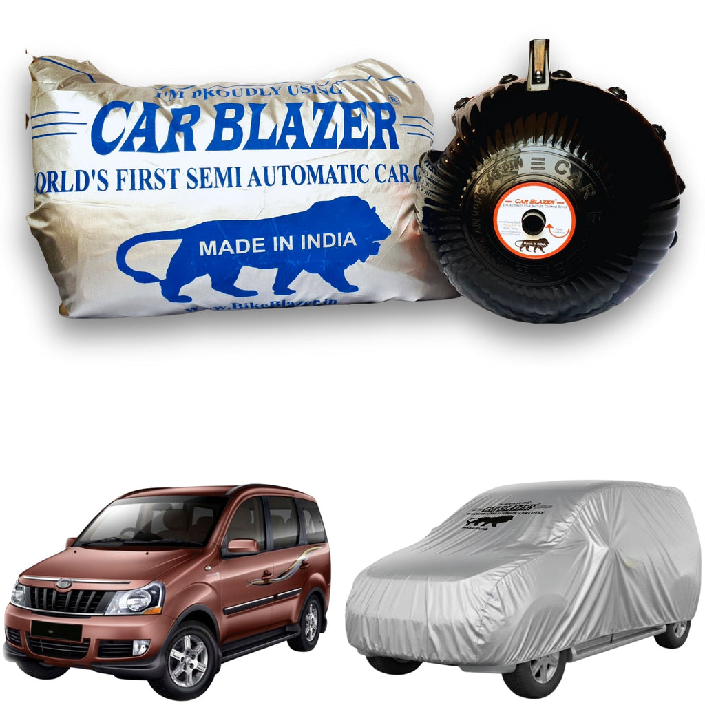 CarBlazer semi automatic waterproof car cover engineered for family MPVs with complete protection against rain, dust and harmful UV exposure  Soft Scratproof, water, Dust & Wind resistant car coverfor Mahindra Xylo all car models.