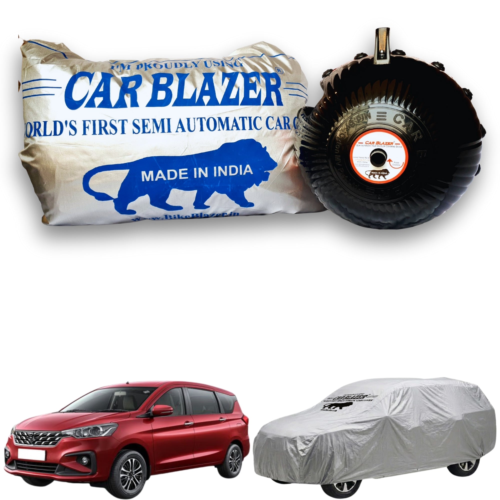 CarBlazer portable full body car cover providing dependable protection for family MPVs during long distance travel, outdoor parking and everyday use  Soft Scratproof, water, Dust & Wind resistant car coverfor Maruti Suzuki Ertiga New all car models.