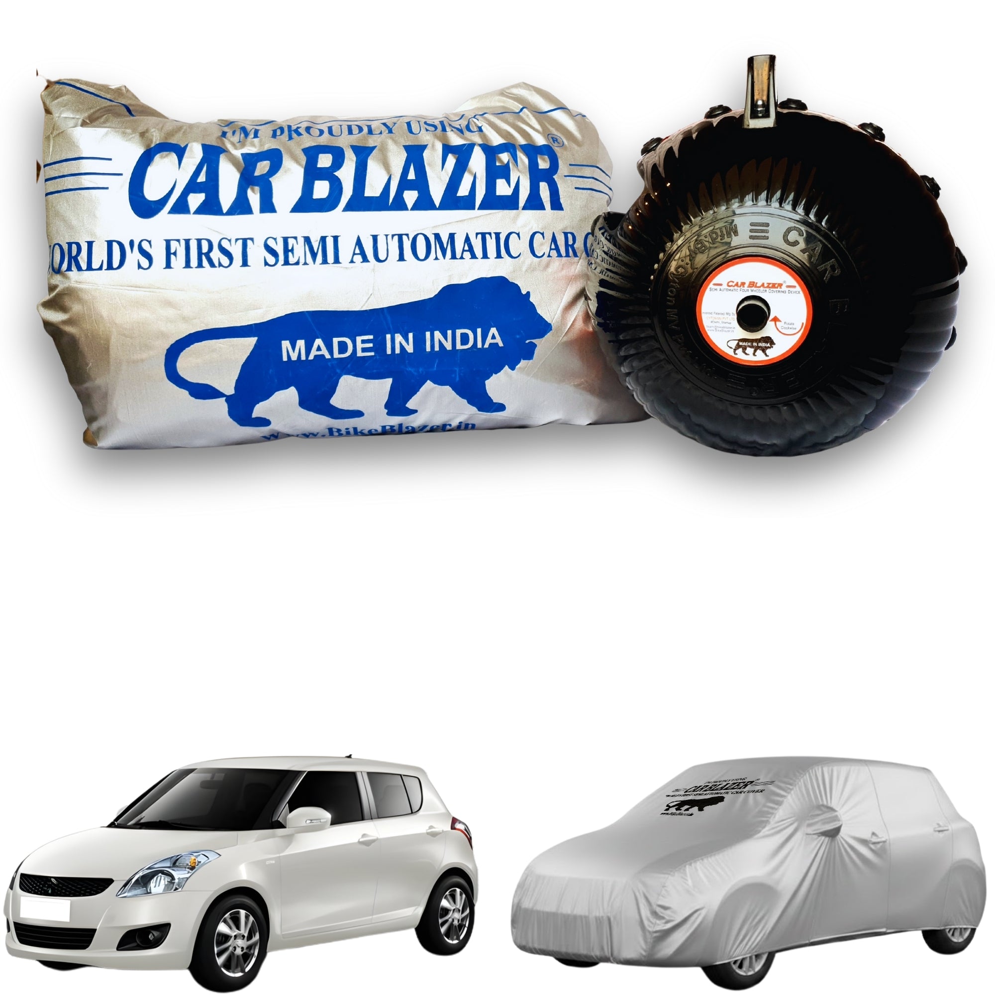 CarBlazer full body waterproof car cover designed for premium hatchbacks requiring dependable outdoor storage and vehicle care, Scratchptoof water, Dust & Wind resistant car cover for Maruti Suzuki Swift Old all car models.